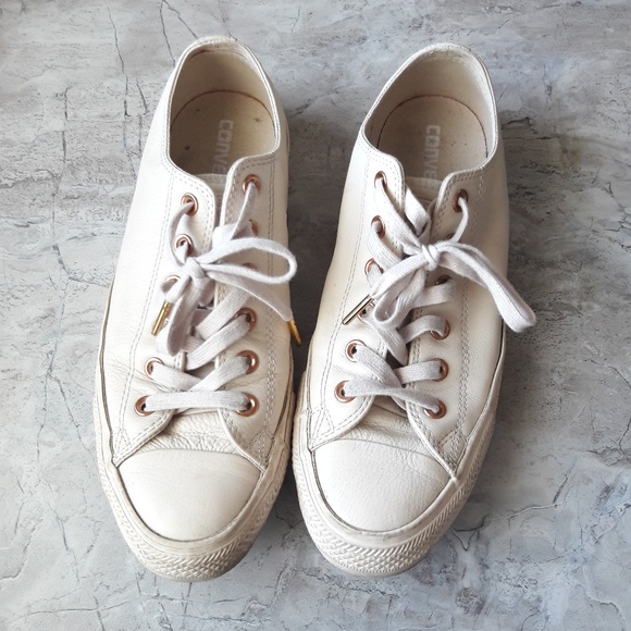 Converse Shoes - Converse Monotone Leather All Stars - Nude Chucks